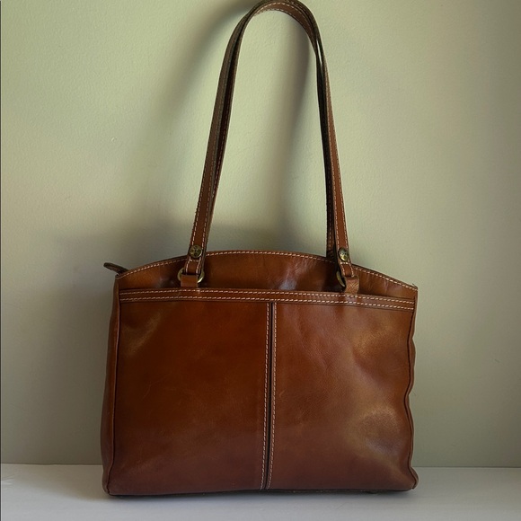 Patricia Nash Poppy Heritage Leather Tote Bag in Cognac - Picture 1 of 16